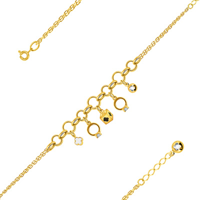 Браслет арт. ПАНДЦБ 2-90-Ж, Золото 585 Без эмали