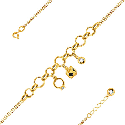 Браслет арт. ПАНДЦБ 2-4-Ж, Золото 585 Без эмали