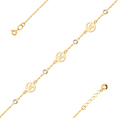 Браслет арт. ЦОФЕ1Б 3-1-4-Ж, Золото 585 Без эмали