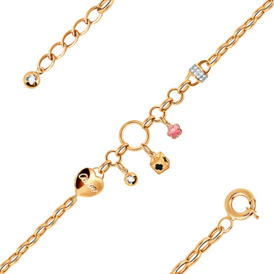 Браслет арт. ПАНДМБ 19-46-96, Золото 585 Без эмали