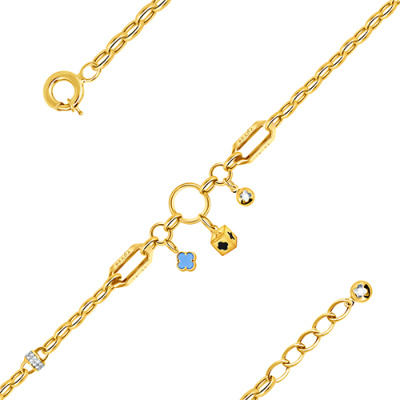 Браслет арт. ПАНДМБ 22-19-36-Ж, Золото 585 Без эмали