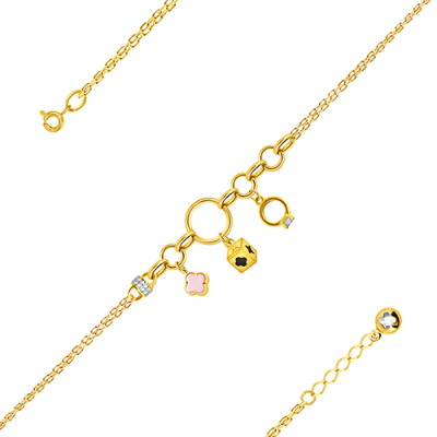 Браслет арт. ПАНДЦБ 23-7-96-Ж, Золото 585 Без эмали