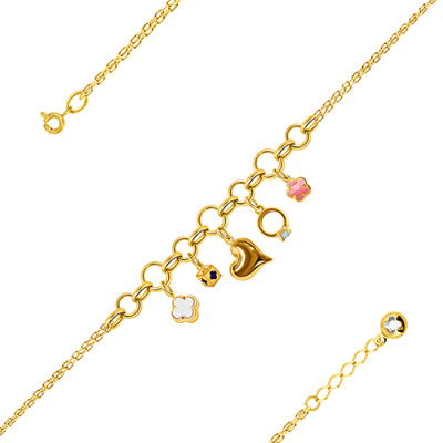 Браслет арт. ПАНДЦБ 2-96-159-Ж, Золото 585 Без эмали