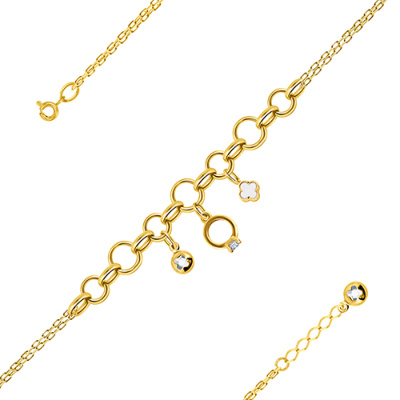 Браслет арт. ПАНДЦБ 2-20-Ж, Золото 585 Без эмали