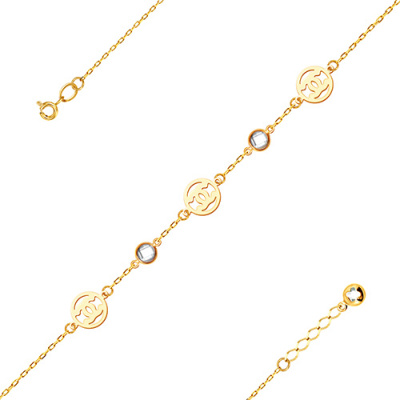 Браслет арт. ЦОФЕ1Б 12-1-3-Ж, Золото 585 Без эмали