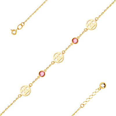 Браслет арт. ЦОФЕ1Б 12-9-3-Ж, Золото 585 Без эмали