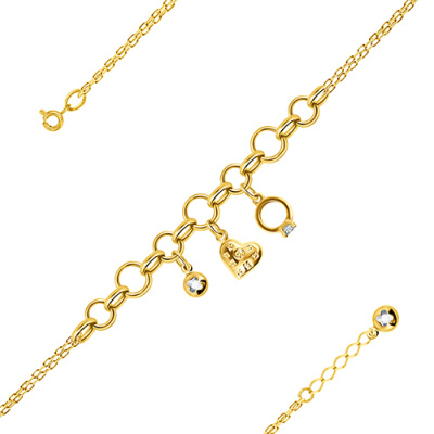 Браслет арт. ПАНДЦБ 2-10-Ж, Золото 585 Без эмали