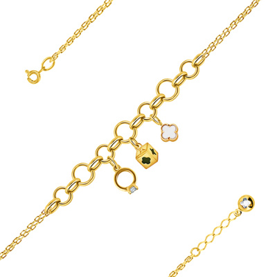 Браслет арт. ПАНДЦБ 2-7-Ж, Золото 585 Без эмали