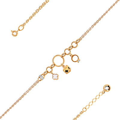 Браслет арт. ПАНДЦБ 23-7, Золото 585 Без эмали