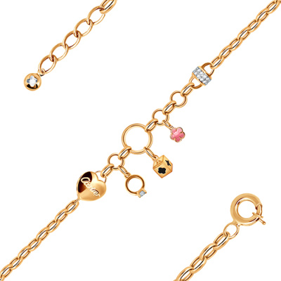 Браслет арт. ПАНДМБ 19-45-96, Золото 585 Без эмали