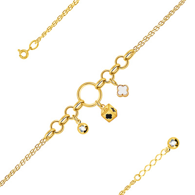 Браслет арт. ПАНДЦБ 15-19-Ж, Золото 585 Без эмали