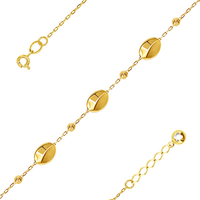 Браслет арт. ЦШК1Б 1-2-Ж, Золото 585