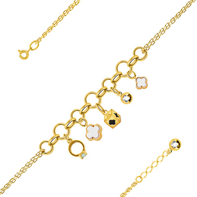 Браслет арт. ЦМЛБВПД 1-2-12-Ж, Золото 585 Без эмали