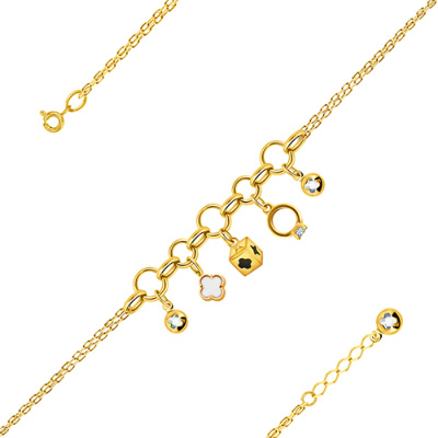 Браслет арт. ПАНДЦБ 6-63-Ж, Золото 585 Без эмали