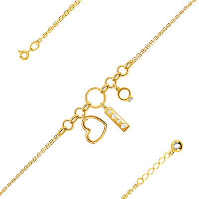 Браслет арт. ПАНДЦБ 15-353-1-Ж, Золото 585 Без эмали