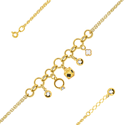 Браслет арт. ЦМЛБВПД 1-2-8-Ж, Золото 585 Без эмали