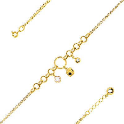 Браслет арт. ПАНДЦБ 4-19-Ж, Золото 585 Без эмали