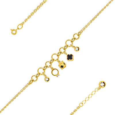 Браслет арт. ПАНДЦБ 2-63-6-Ж, Золото 585 Без эмали