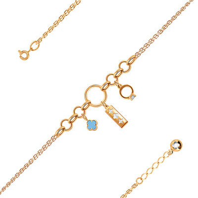 Браслет арт. ПАНДЦБ 15-367-31, Золото 585 Без эмали