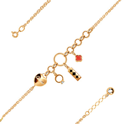 Браслет арт. ПАНДЦБ 20-367-26, Золото 585 Без эмали