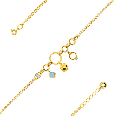 Браслет арт. ПАНДЦБ 23-7-36-Ж, Золото 585 Без эмали