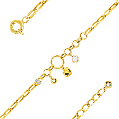 Браслет арт. ПАНДМБ 12-19-Ж, Золото 585 Без эмали