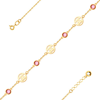 Браслет арт. ЦОФЕ1Б 13-9-3-Ж, Золото 585 Без эмали