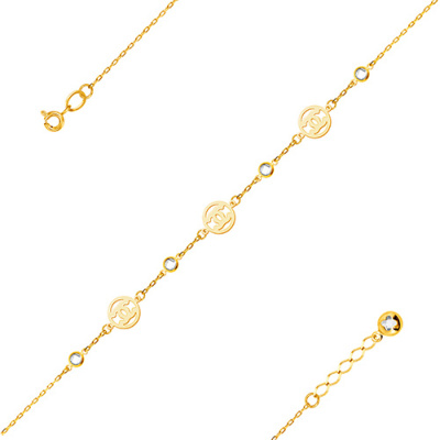 Браслет арт. ЦОФЕ1Б 3-1-3-Ж, Золото 585 Без эмали