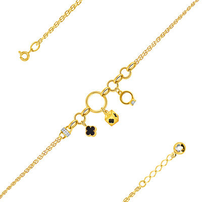 Браслет арт. ПАНДЦБ 23-7-6-Ж, Золото 585 Без эмали