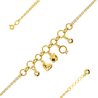 Браслет арт. ЦМЛБД 2-10-Ж, Золото 585 Без эмали