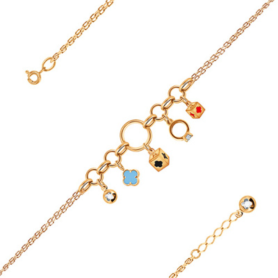 Браслет арт. ПАНДЦБ 15-597-362, Золото 585 Без эмали