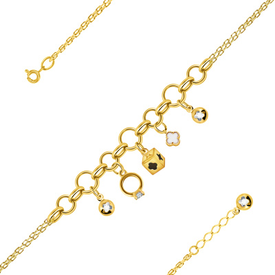 Браслет арт. ПАНДЦБ 2-62-Ж, Золото 585 Без эмали