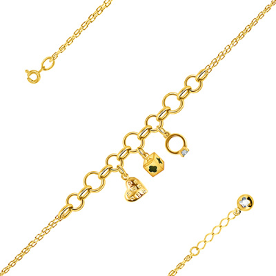 Браслет арт. ПАНДЦБ 2-5-Ж, Золото 585 Без эмали