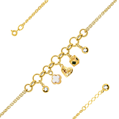 Браслет арт. ЦМЛБВПД 1-2-14-Ж, Золото 585 Без эмали