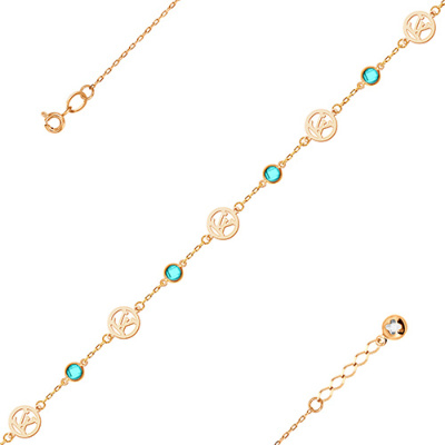 Браслет арт. ЦОФЕ1Б 17-3-4, Золото 585 Без эмали