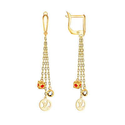 Серьги арт.ПАНДСВ 1-374-2-Ж, Золото 585