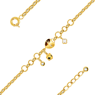 Браслет арт. ПАНДМБ 27-19-Ж, Золото 585 Без эмали