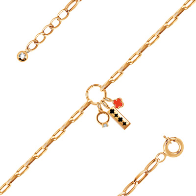 Браслет арт. ПАНДМБ 32-34-26, Золото 585 Без эмали