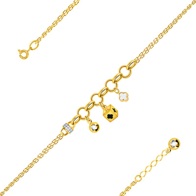 Браслет арт. ПАНДЦБ 24-19-Ж, Золото 585 Без эмали