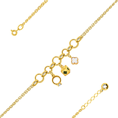 Браслет арт. ПАНДЦБ 6-7-Ж, Золото 585 Без эмали