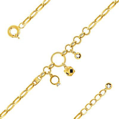 Браслет арт. ПАНДМБ 11-4-Ж, Золото 585 Без эмали