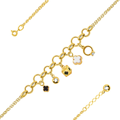 Браслет арт. ЦМЛБВПД 1-2-12-Ж, Золото 585 Без эмали