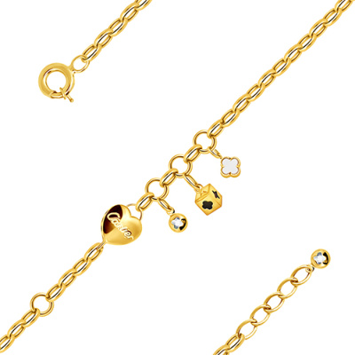 Браслет арт. ПАНДМБ 17-19-Ж, Золото 585 Без эмали