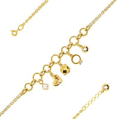 Браслет арт. ПАНДЦБ 2-53-Ж, Золото 585 Без эмали