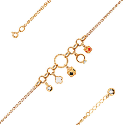 Браслет арт. ПАНДЦБ 15-597-162, Золото 585 Без эмали