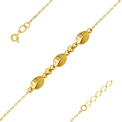 Браслет арт. ЦШК1Б 3-3-Ж, Золото 585