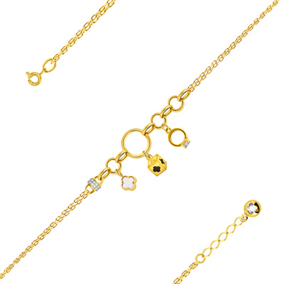 Браслет арт. ПАНДЦБ 23-7-16-Ж, Золото 585 Без эмали