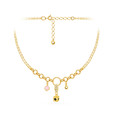 Колье арт. ПАНДЦК 28-19-96-Ж, Золото 585