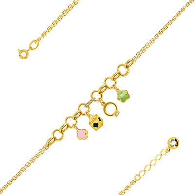 Браслет арт. ПАНДЦБ 36-407-364-Ж, Золото 585 Без эмали