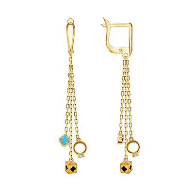 Серьги арт.ПАНДСВ 1-372-36-Ж, Золото 585